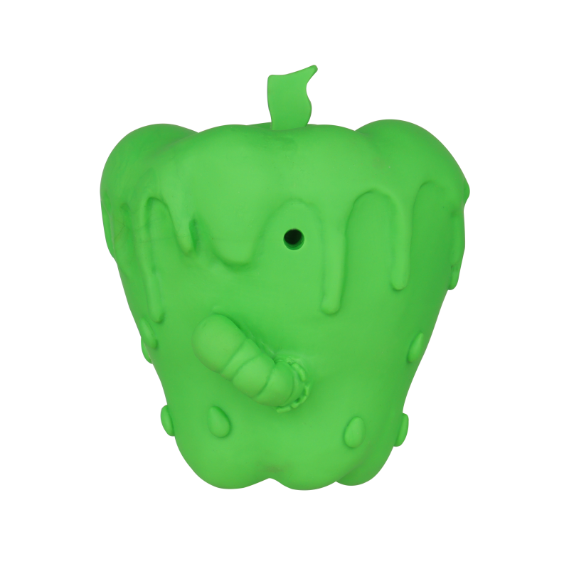 Brinquedo de borracha natural projetado para cães de estimação Frutas indestrutíveis Brinquedos de molar estridente X'Mas Brinquedos de maçã para cães