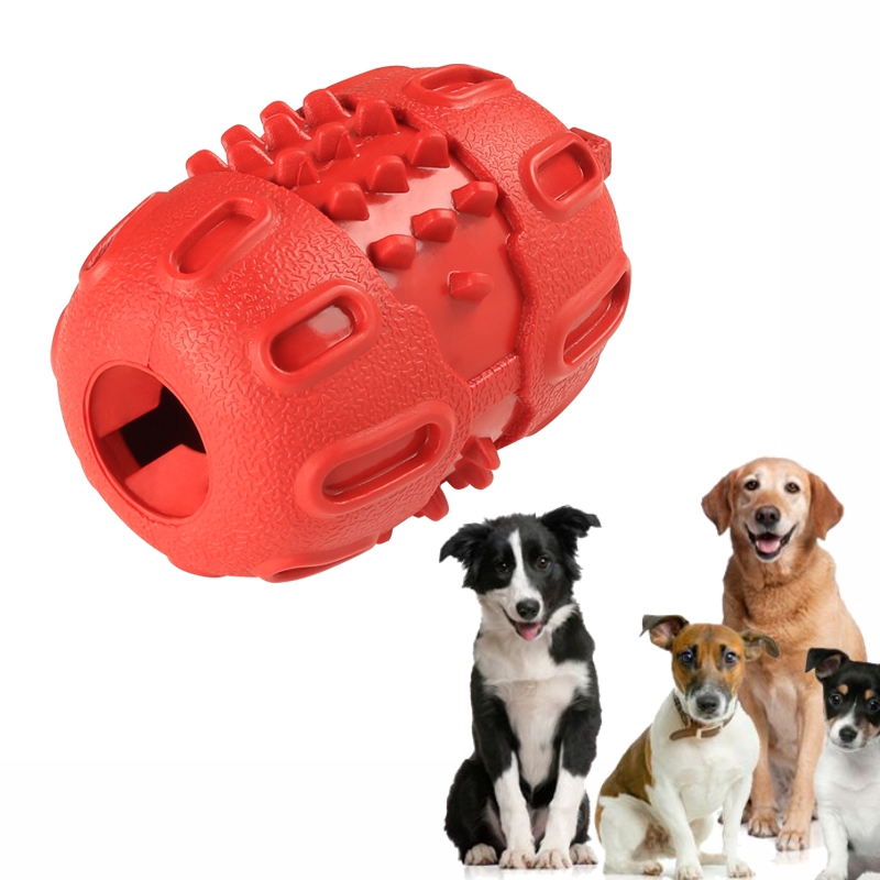 Novo lançamento de brinquedos de borracha para cães que mastigam comedouros para cães e dispensam alimentos
