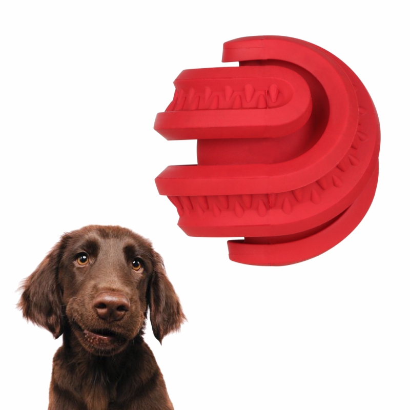 Fabricante de alimentador lento personalizado de marca própria atacado de borracha para cães mastigar bola de brinquedo bola distribuidora de guloseimas